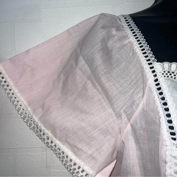 Vintage Monique Elegant Pink Lace-Trimmed Long Romantic Cottagecore Nightgown M - Picture 9 of 10